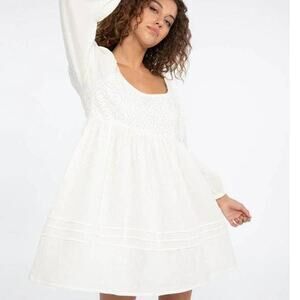 Sanctuary Summer White Gauze Cotton Babydoll Swing Mini Dress S NWT Softgirl